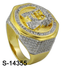 Factory Le plus récent modèle 925 bijoux en argent de micro pave CZ Men Ring (S-14355)